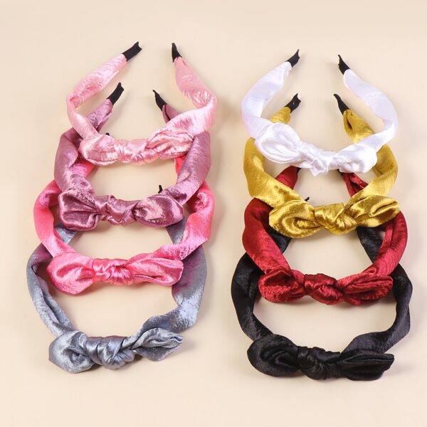 

8pcs Girls Bow Knot Hair Hoop, Multicolor
