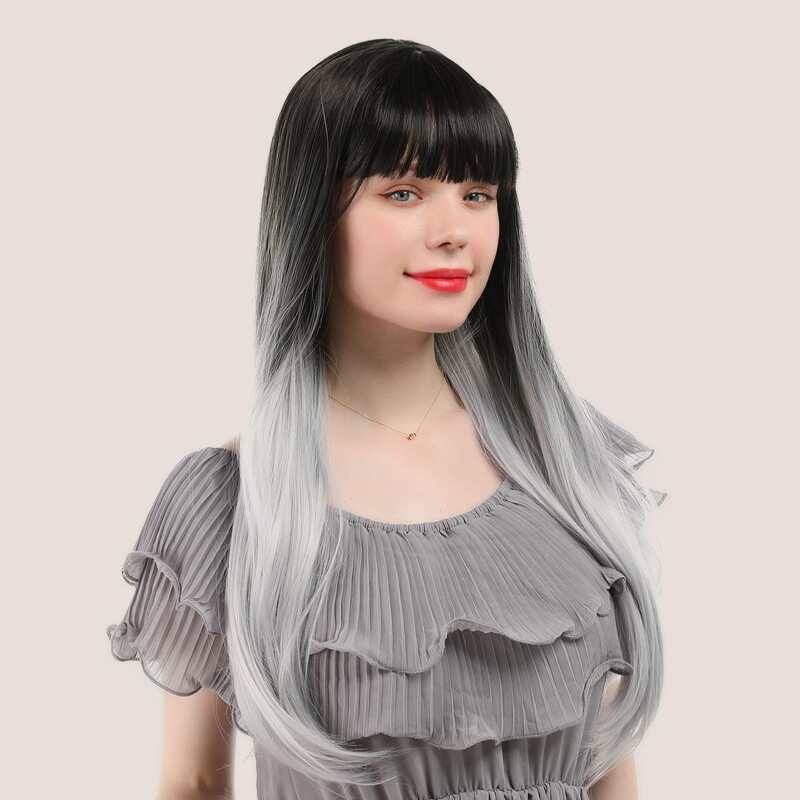 

Natural Ombre Long Wig With Bangs