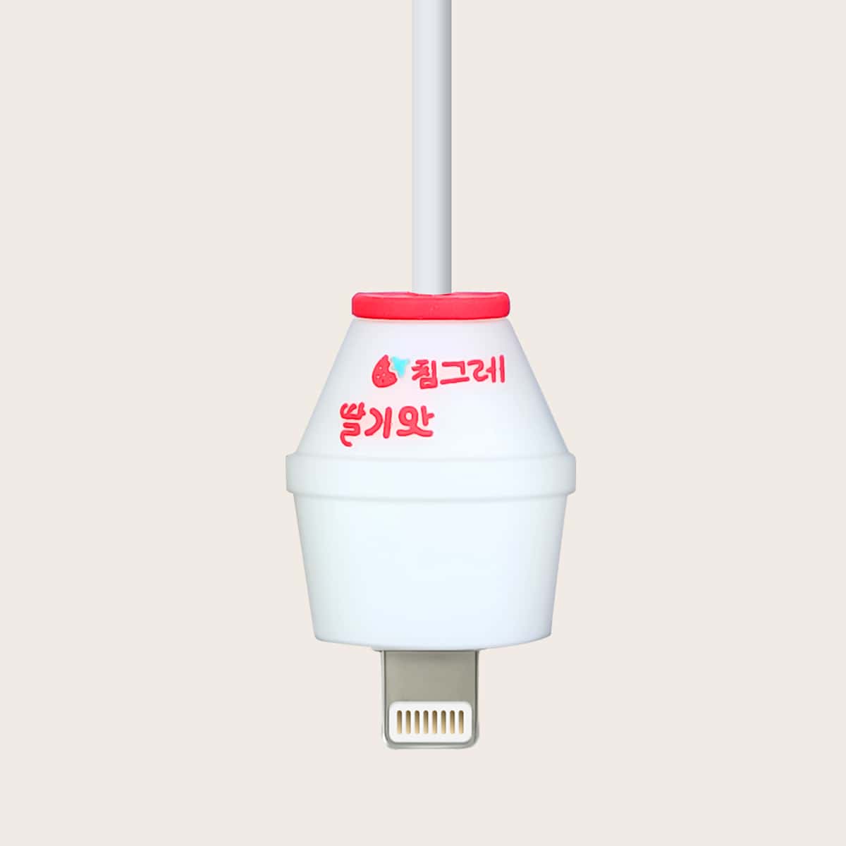 

Milk Bottle Shaped Data Cable Protector, White