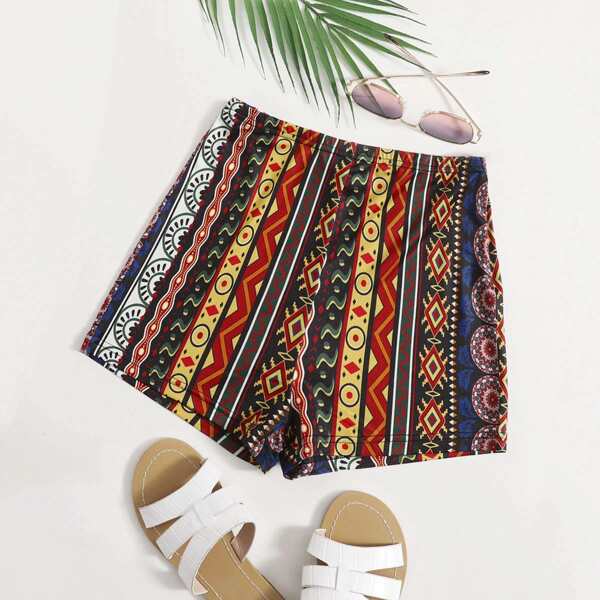 

Graphic Print Shorts, Multicolor
