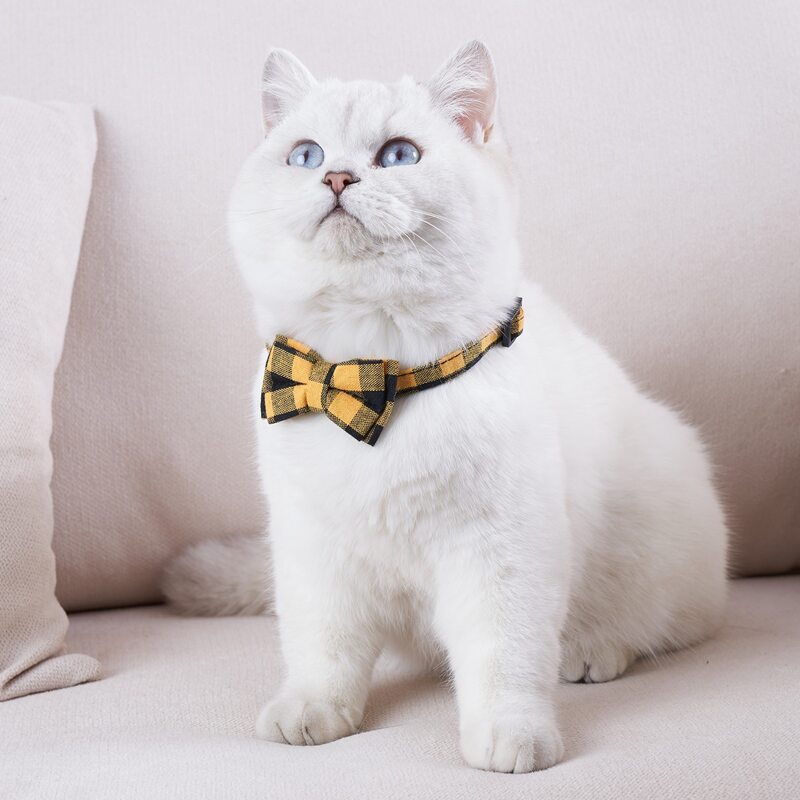 

Plaid Pattern Pet Bow, Yellow