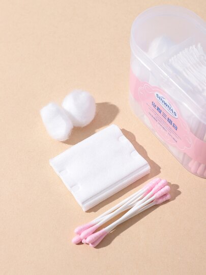 SINWUAS 50pcs Swab & 20pcs Facial Pad & 10pcs Ball