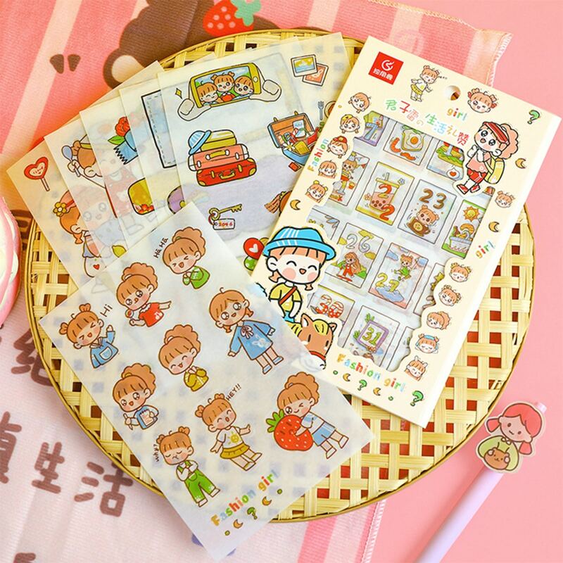 

4sheets Random Cartoon Sticker, Multicolor