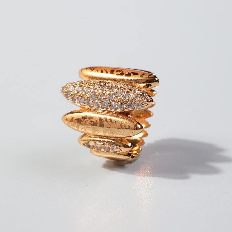 

Guys Zircon Decor Ring, Gold