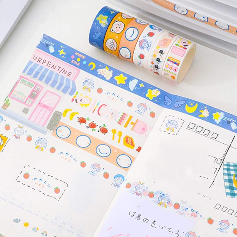 

2rolls Random Cartoon Decorative Tape, Multicolor