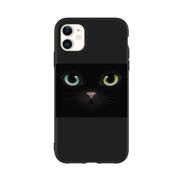 

Cartoon Cat Print iPhone Case, Multicolor