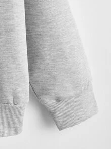 大碼老鷹和字母圖案半拉鏈運動衫 - 彩色 - 查看 4