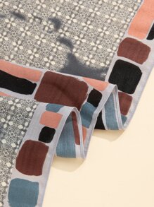 Raw Hem Shawl Scarf - Grey - View 3