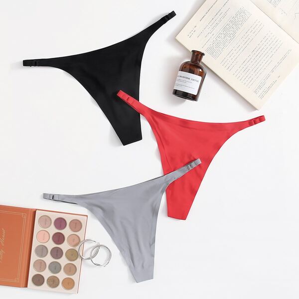 

3pack Plus Seamless Thong Set, Multicolor