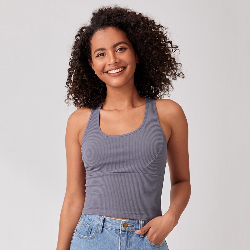 

Criss Cross Back Longline Bralette, Dusty purple