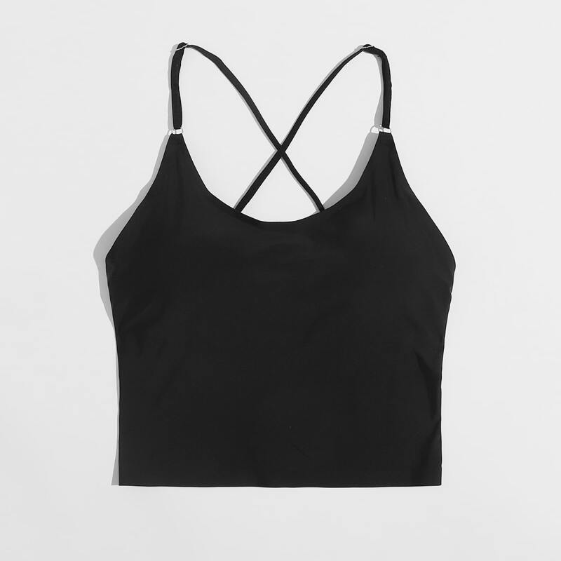 

Solid Longline Bralette, Black
