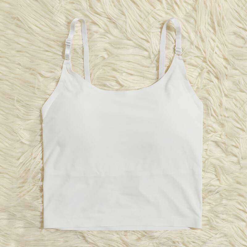 

1pc Simple Longline Bralette, White