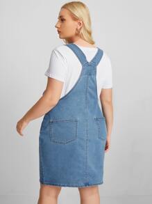 Vestido mezclilla overol con bolsillo - Lavado ligero - Ver 2