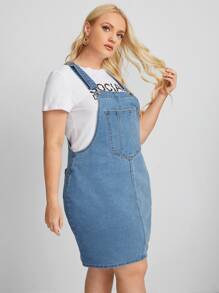 Vestido mezclilla overol con bolsillo - Lavado ligero - Ver 5