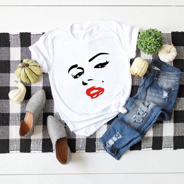 

Figure Graphic Short Sleeve Tee, White