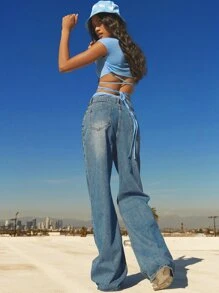 Mackenzie Miller Crisscross Back Top & Solid Panties Set