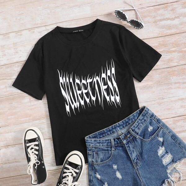 

Letter Graphic Tee, Black