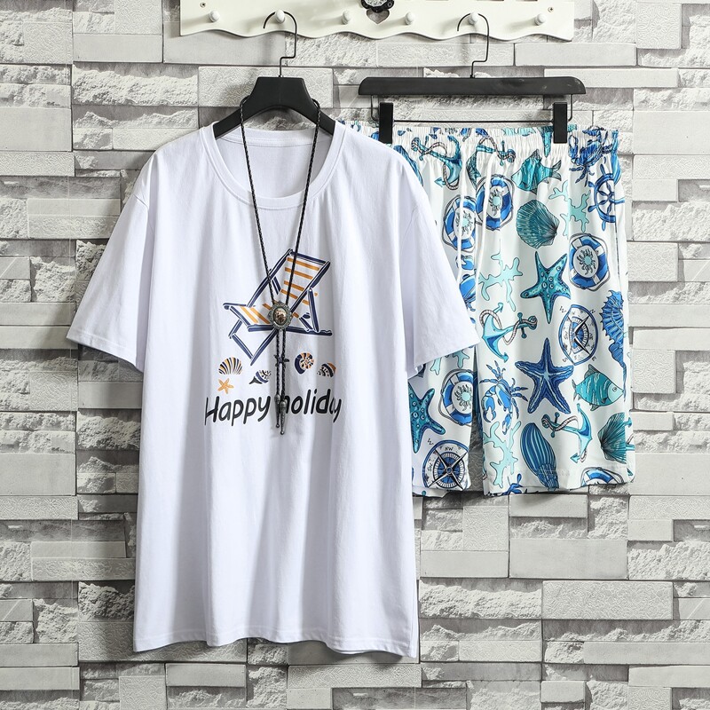 

Guys Letter Graphic Tee & Drawstring Shorts, Multicolor