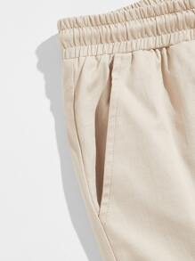 Manfinity VCAY Men Slogan Graphic Flap Pocket Drawstring Trousers - Khaki - View 3