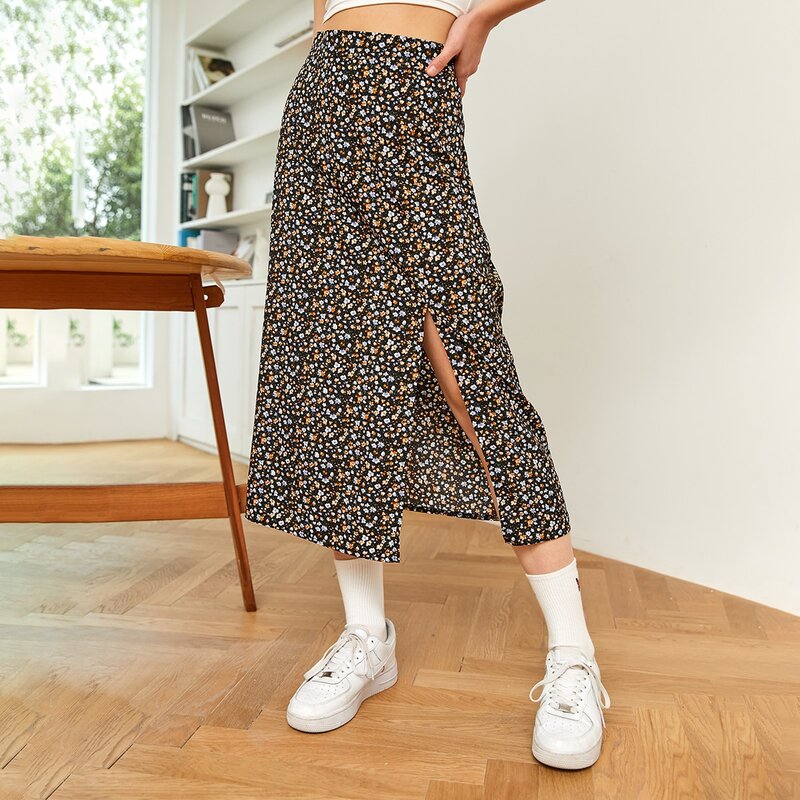 

Ditsy Floral Split Skirt, Multicolor