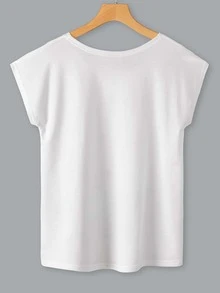 Figure Graphic Cap Sleeve Tee - White - View 2