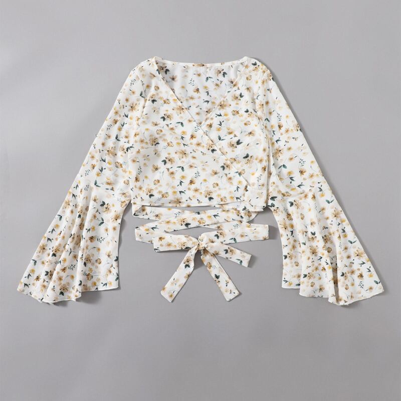 

Ditsy Floral Wrap Crop Top, Multicolor