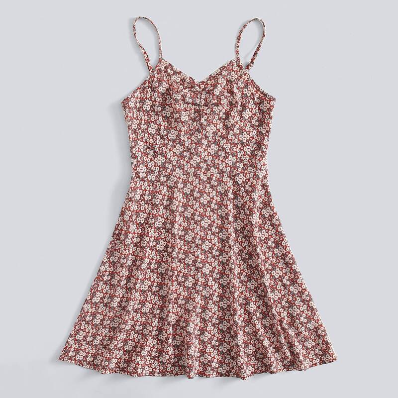 

Ditsy Flower Cami Dress, Redwood