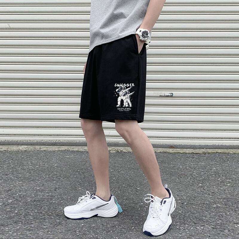 

Men Spaceman And Letter Graphic Shorts, Black
