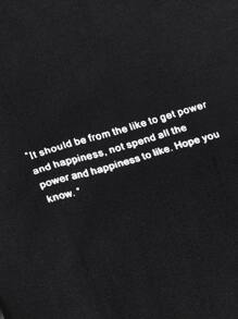 Manfinity Hypemode Men Slogan Graphic Tee & Track Shorts - Black - View 5