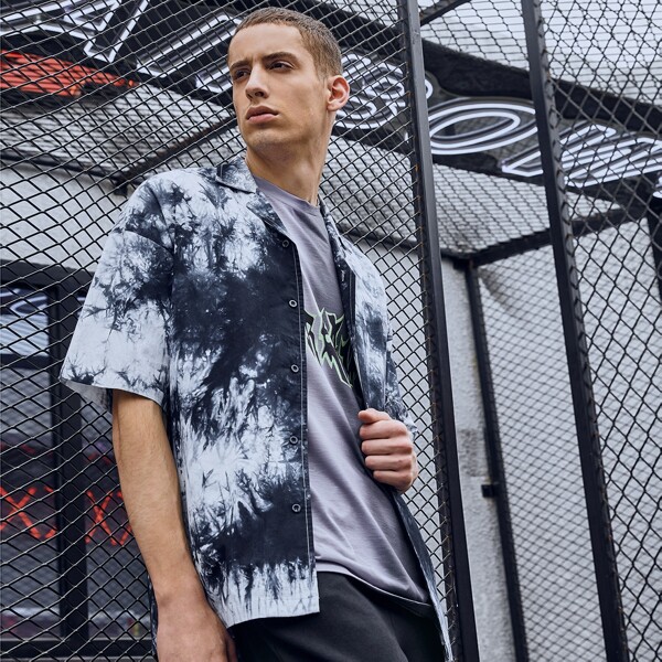 

Men Tie Dye Shirt, Black and white