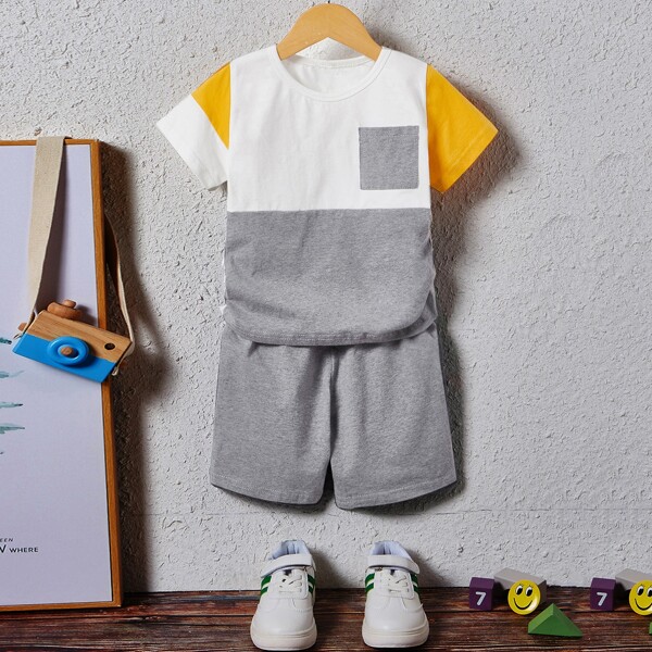 

Toddler Boys Colorblock Tee & Track Shorts, Multicolor