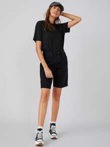 SHEIN BASICS 落肩素色T恤