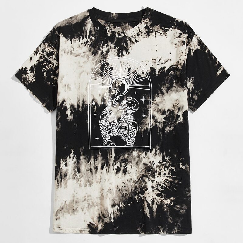 

Guys Skull & Tie Dye Tee, Multicolor