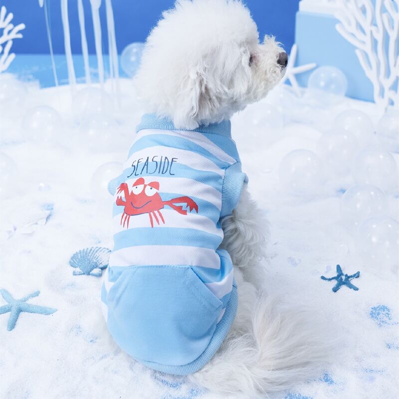

Cartoon Crab Print Pet Tank Top, Blue