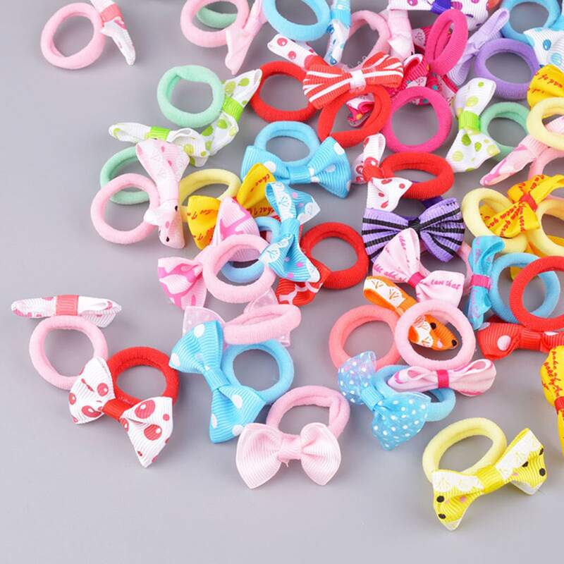 

10pcs Random Bow Hair Tie, Multicolor
