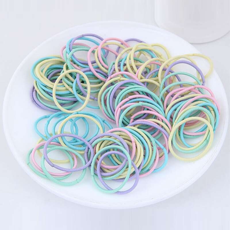 

100pcs Random Colorful Hair Tie, Multicolor