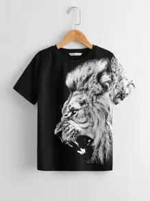 SHEIN Boys Lion Print Tee