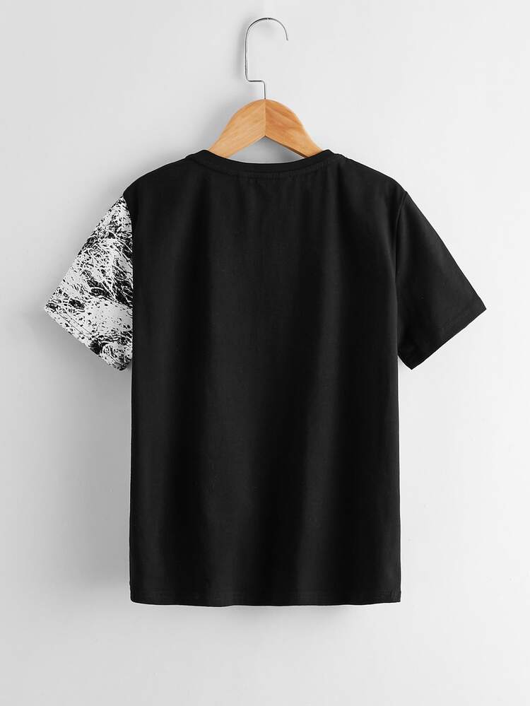 SHEIN Boys Lion Print Tee - Black - View 2