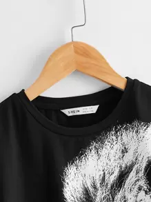 SHEIN Boys Lion Print Tee