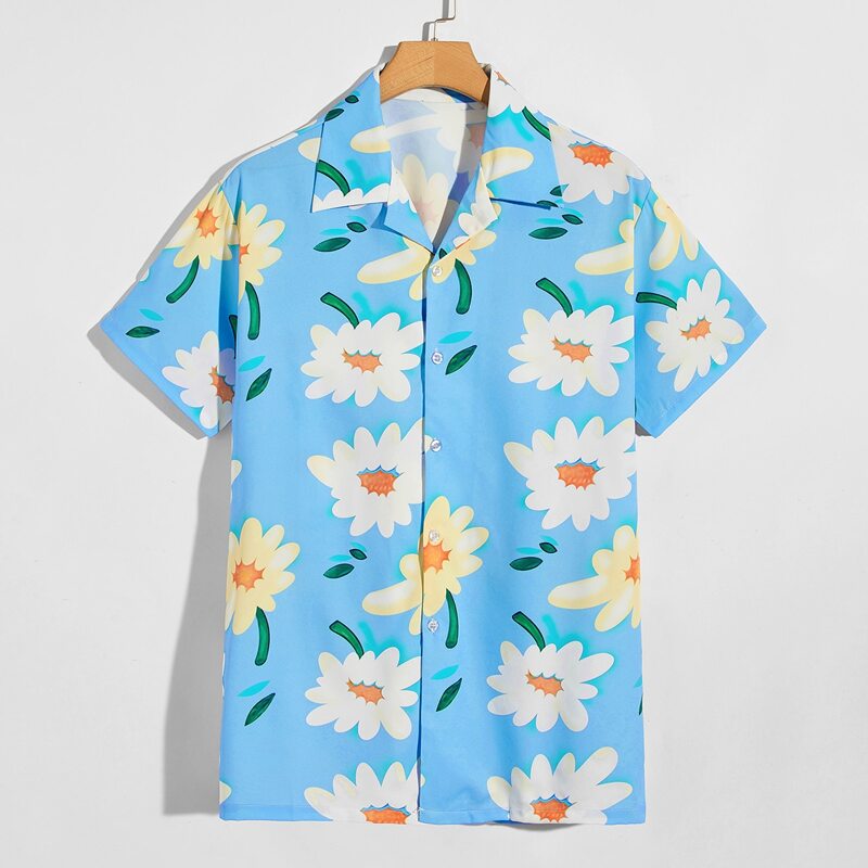 

Guys Allover Floral Button Up Shirt, Multicolor