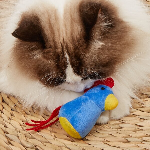

1pc Chick Shaped Random Color Pet Plush Toy, Multicolor