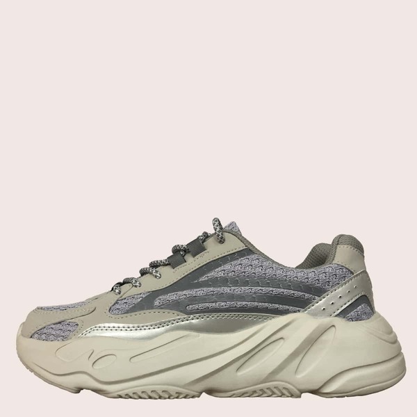 

Men Lace-up Front Chunky Sneakers, Beige