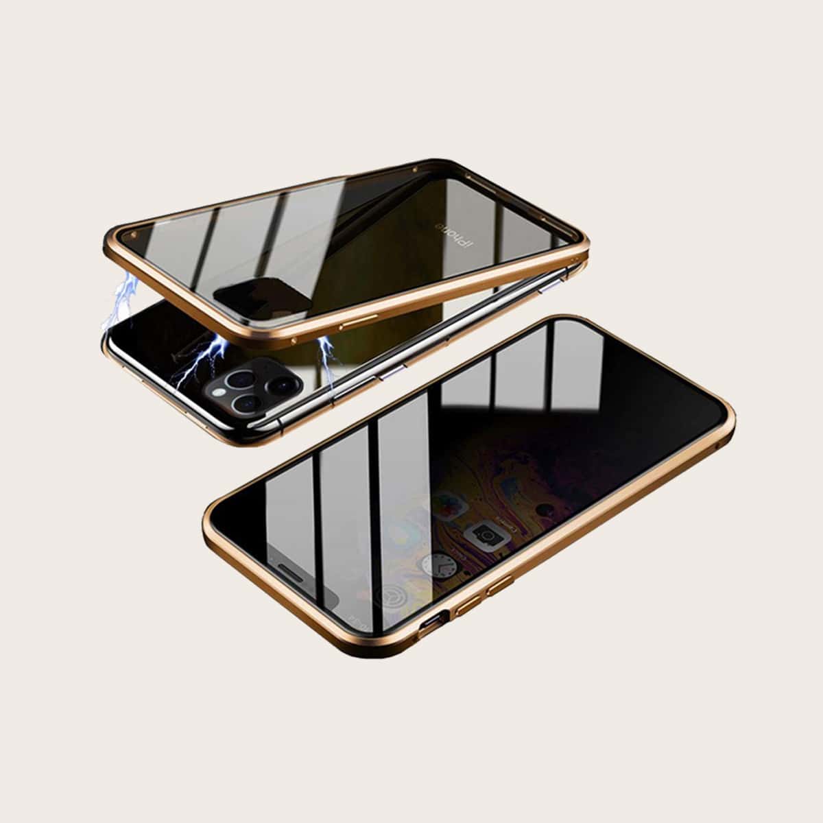 

Contrast Frame Privacy Magnetic iPhone Case, Gold