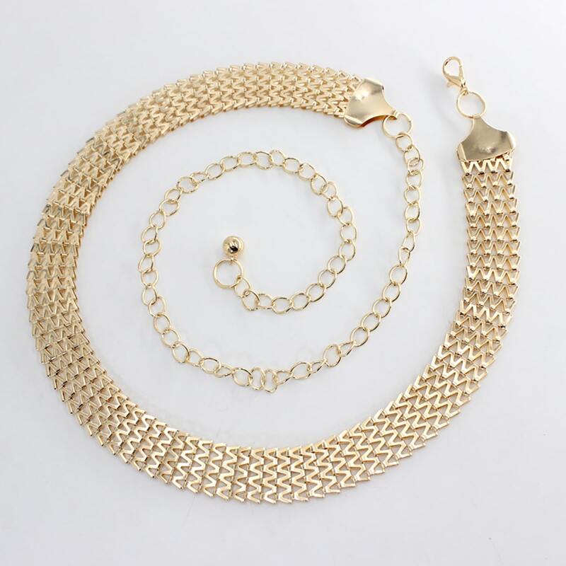 

Wide Chain Belt, Gold