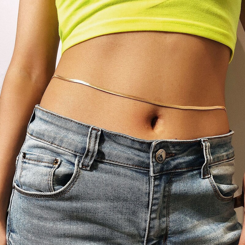 

1pc Minimalist Waist Chain, Gold