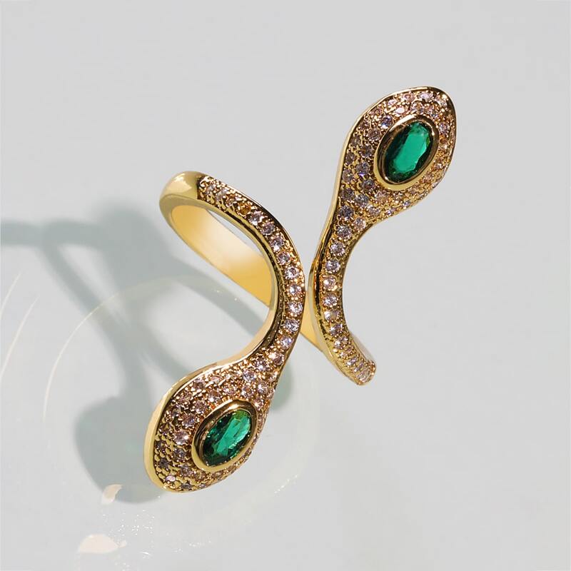 

Guys 1pc Rhinestone Snake Ring, Gold