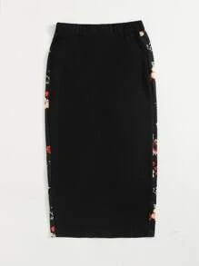 SHEIN Clasi Váy Hoa Thanh lịch - màu đen - Xem 2