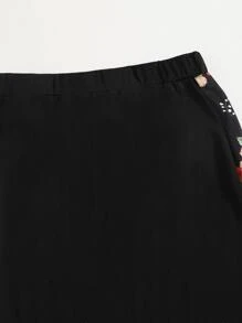 SHEIN Clasi Váy Hoa Thanh lịch - màu đen - Xem 3