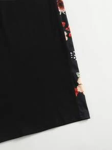 SHEIN Clasi Váy Hoa Thanh lịch - màu đen - Xem 4