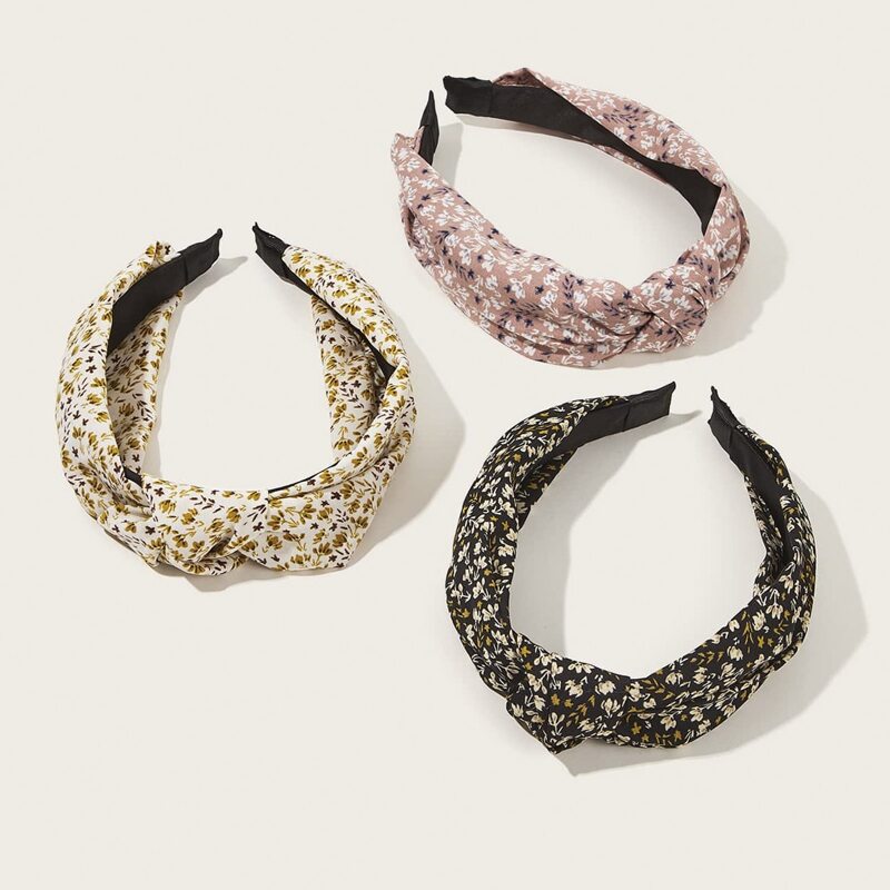 

3pcs Ditsy Floral Knot Headband, Multicolor